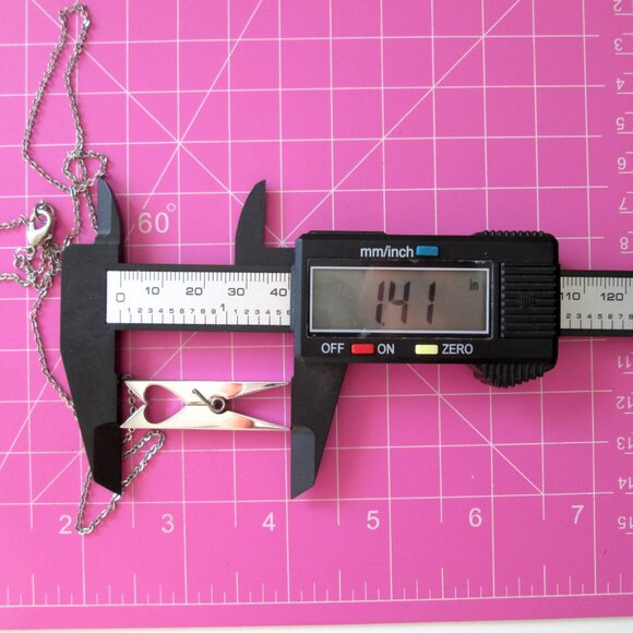 ZOPPINI Stainless Steel Pendant Necklace Heart Cutout Clothespin - Picture 9 of 16